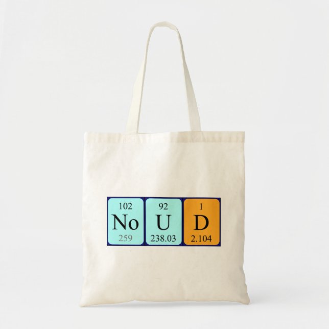 Nouveau sac fourre-tout de nom de table périodique (Devant)
