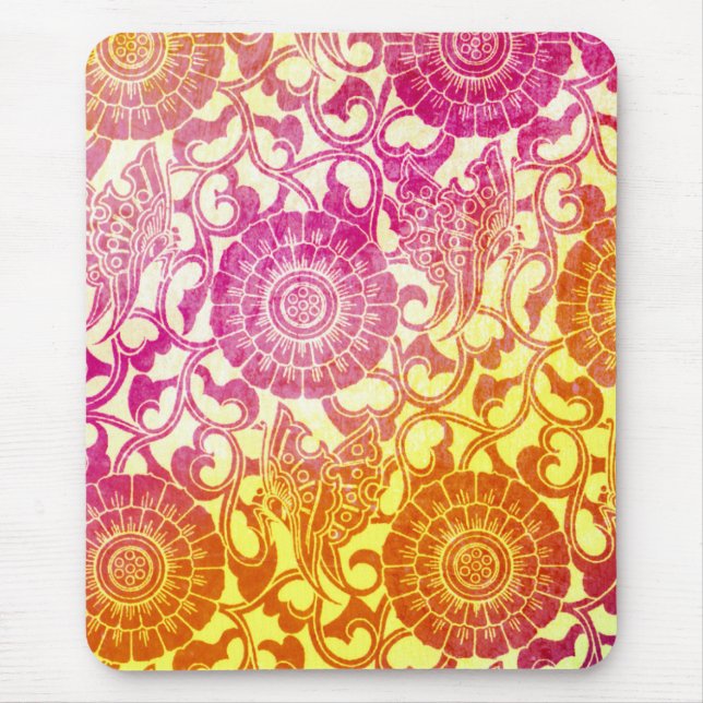 Nouveau Schmetterlinge - glänzender Mousepad (Vorne)