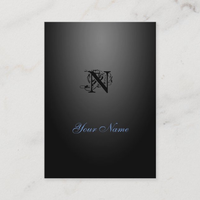 Nouveau schwarze elegante Art Visitenkarte (Vorderseite)