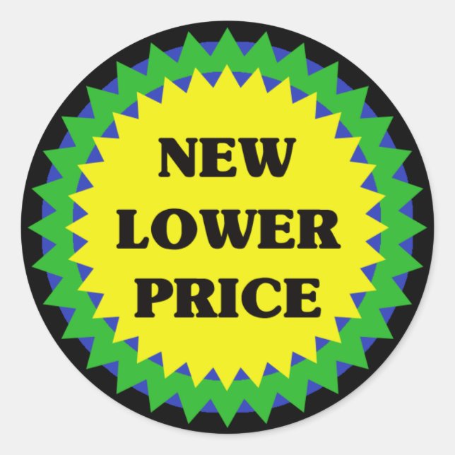 NOUVEAU Sticker de vente au détail à prix réduit (Devant)