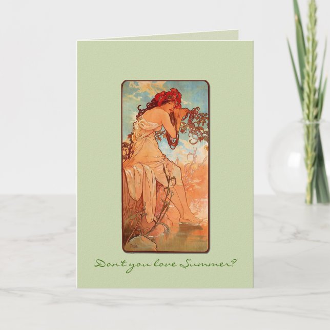Nouveau Summer Girl Solstice Carte de voeux (Devant)