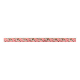 Nouveau Swan on Pink Satin Satinband