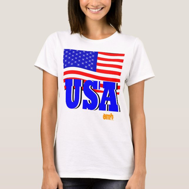 Nouveau T-shirt de drapeau des Etats-Unis de (Devant)