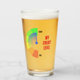 NOUVEAU ! Tasse en verre Mon niveau de crédit - Ta