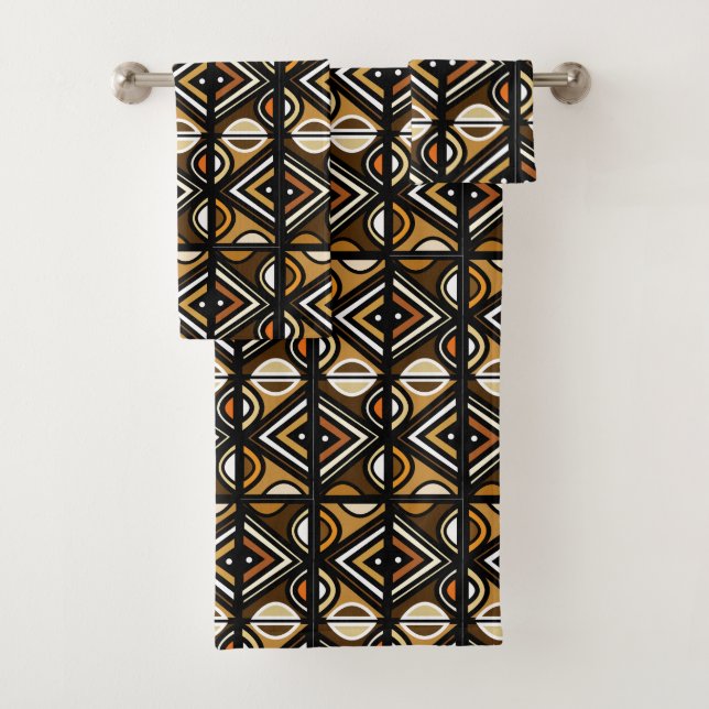 Nouveau Uhuru African Style Design Badhandtuch Set (Insitu)