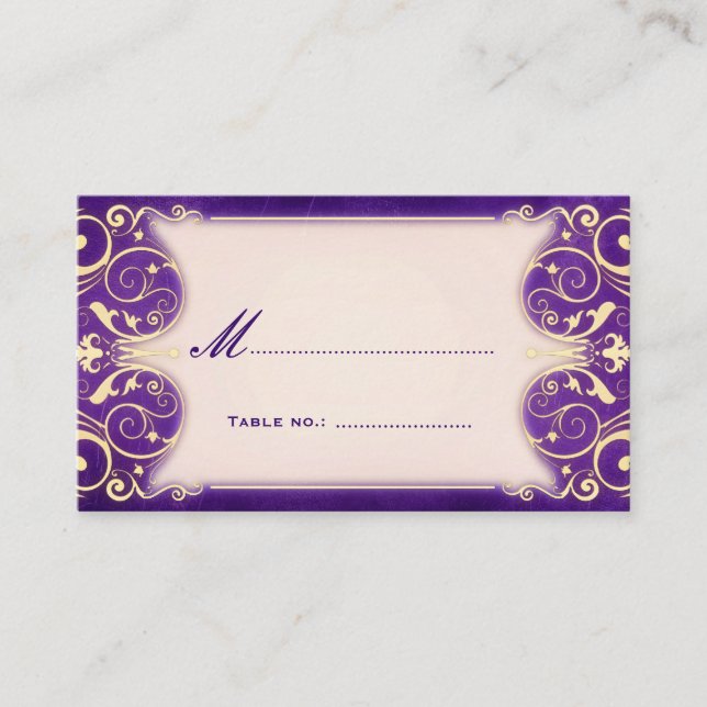 Nouveau Victorian Gold Eggplant carte d'escorte (Devant)