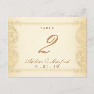 Nouveau Victorian Pale Gold Fancy Numéro de table