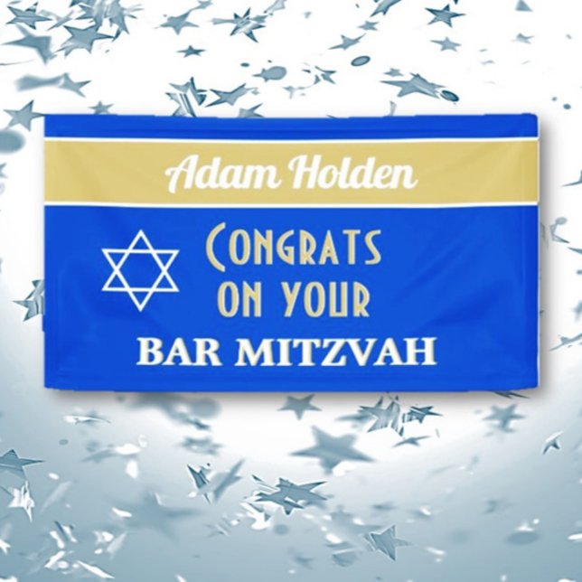 NOUVEAUTÉ ! Bannière personnalisée Barre Mitzvah (Créateur téléchargé)