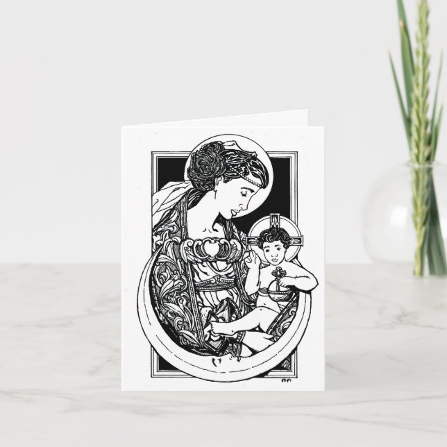NOUVEAUTÉ ! Carte de Noël Madonna et Enfant ! (Devant)