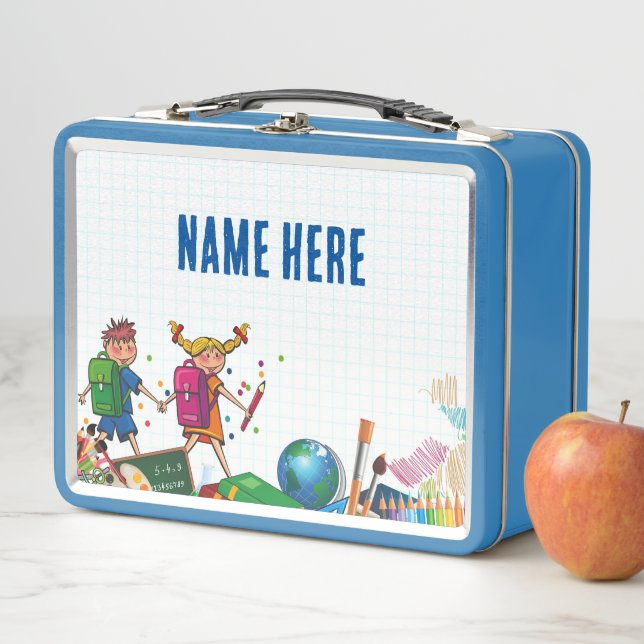 NOUVEAUTÉ ! Lunchbox - Retour à l'école Métal - Bl (En situation)