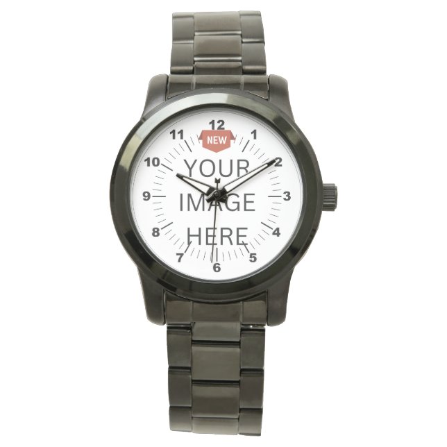 NOUVEAUTÉ ! Montre bracelet noir surdimensionné po (devant)
