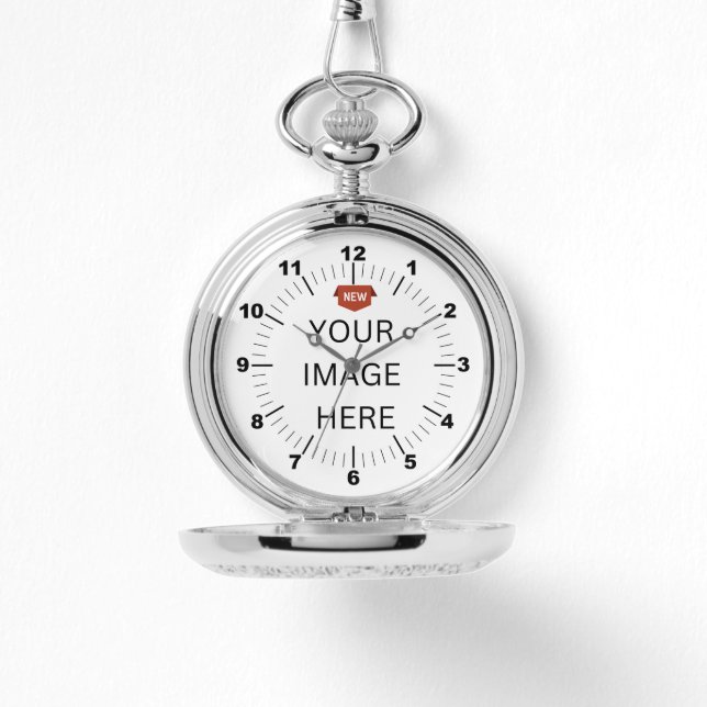 NOUVEAUTÉ ! Montre de poche argent - Personnalisé (Recto)