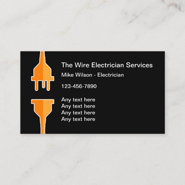 Nouveaux Cartes de visite électriciens (Devant)