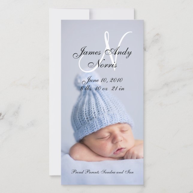 Nouveaux Cartes photos pour bébés garçons (Devant)