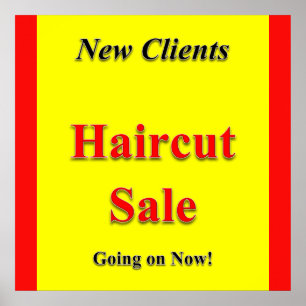 Nouveaux clients Haircut Vente Poster Matte