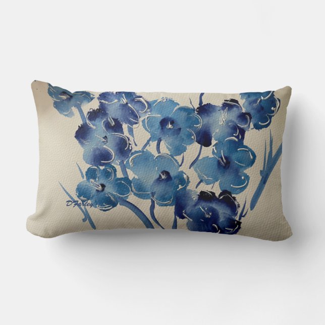 Nouveaux Papillons Bleus Jeter Oreiller (Recto)