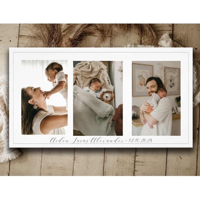 Nouveaux parents bébé 3 photo Collage personnalisé (Créateur téléchargé)