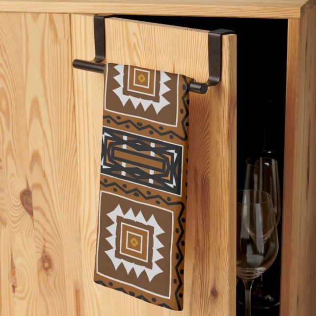 Nouveaux Uhuru Motif ethnique Serviette de cuisine (Pliage en tiers)