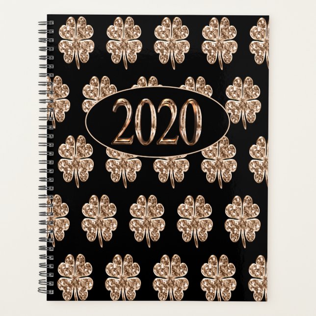 Nouvel an 2020 Couvres à quatre feuilles noires et (Devant)