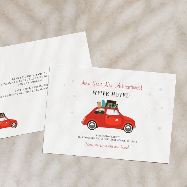 Nouvel An Adventures Adresse Moving Faire-part (Créateur téléchargé)