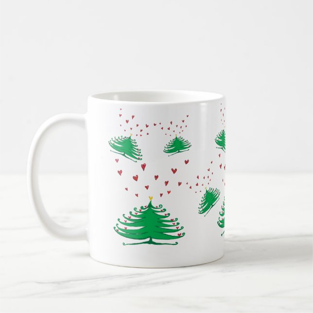 Nouvel An Arbre de Noël Festive Pine Arbre Mug (Gauche)