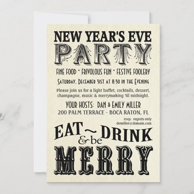 Nouvel An - Boire un verre Soyez joyeux Invitation (Devant)