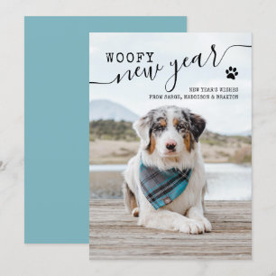 Nouvel An Carte de vacances Chien photo Woofy Nouv
