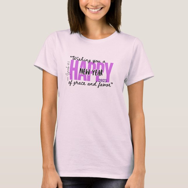 Nouvel an de grâce et privilégier le T-shirt fémin (Devant)