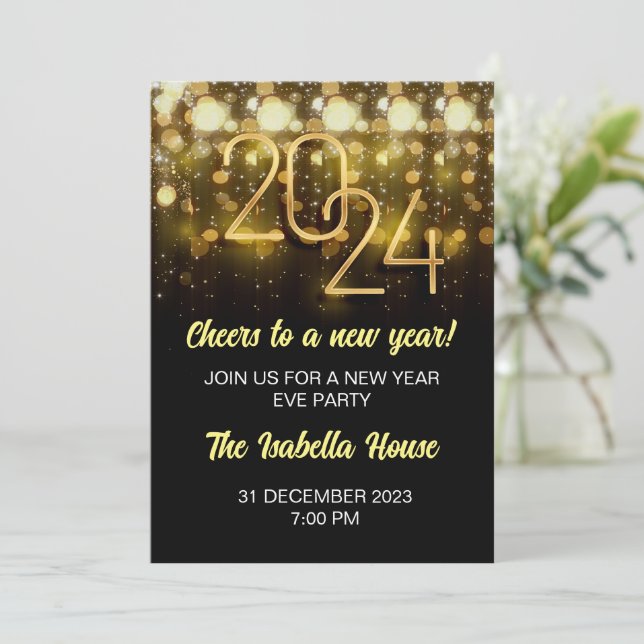 Nouvel An Eve Party Invitation l Nouvel An 2024 (Debout devant)