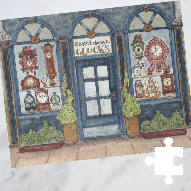Nouvel An Horloge Boutique Aquarelle Puzzle (Créateur téléchargé)