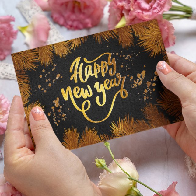 Nouvel an Invitation Pine Gold Company Party (Créateur téléchargé)