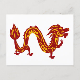Nouvel An Lunaire De Dragon Zodiac Animal Carte Po