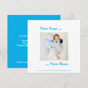 Nouvel An Nouveau Ici Photo Baby Boy Faire-part Bl