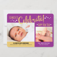 Nouvel An Photo Baby Girl Faire-part