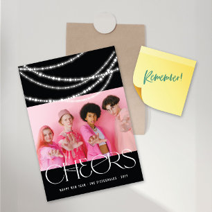 Nouvel An Salutations Éclairantes Carte magnétique