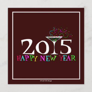 Nouvel An, soirée Martini Cocktail Invitation