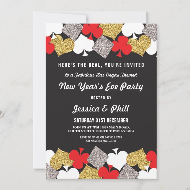 Nouvel an Sove Party Las Vegas Casino Invitation P (Devant)