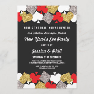 Nouvel an Sove Party Las Vegas Casino Invitation P