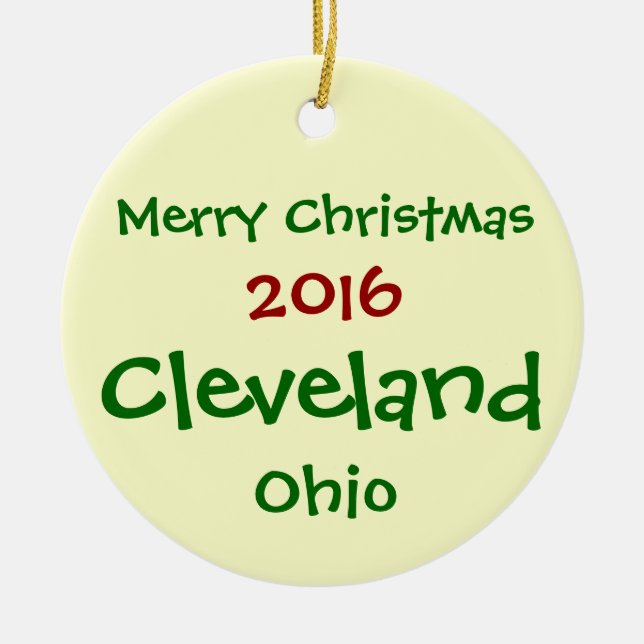 NOUVEL ORNEMENT 2016 DE JOYEUX NOËL DE CLEVELAND (Devant)