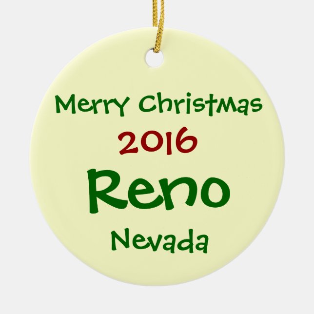 NOUVEL ORNEMENT 2016 DE JOYEUX NOËL DE RENO NEVADA (Devant)