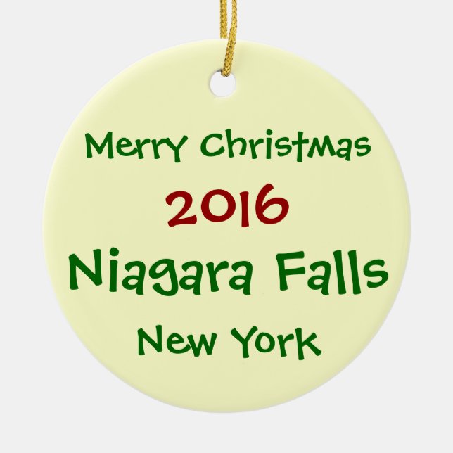 NOUVEL ORNEMENT 2016 DE NOËL DE NEW YORK DE CHUTES (Devant)