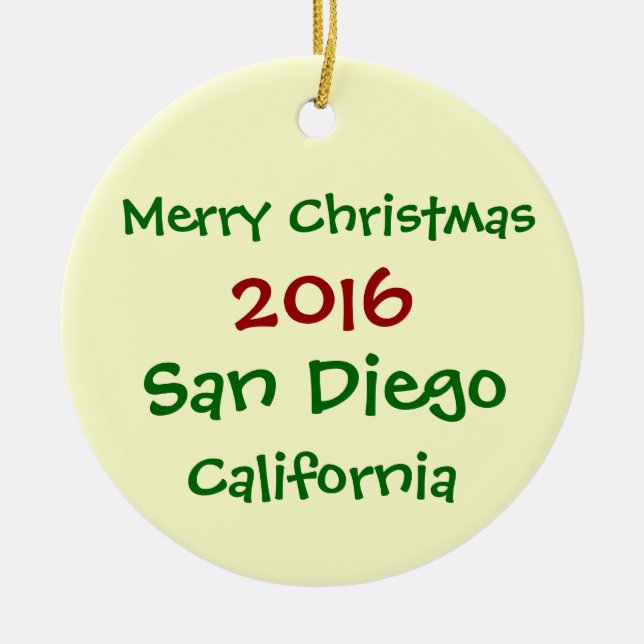 NOUVEL ORNEMENT 2016 de NOËL de San Diego la (Devant)