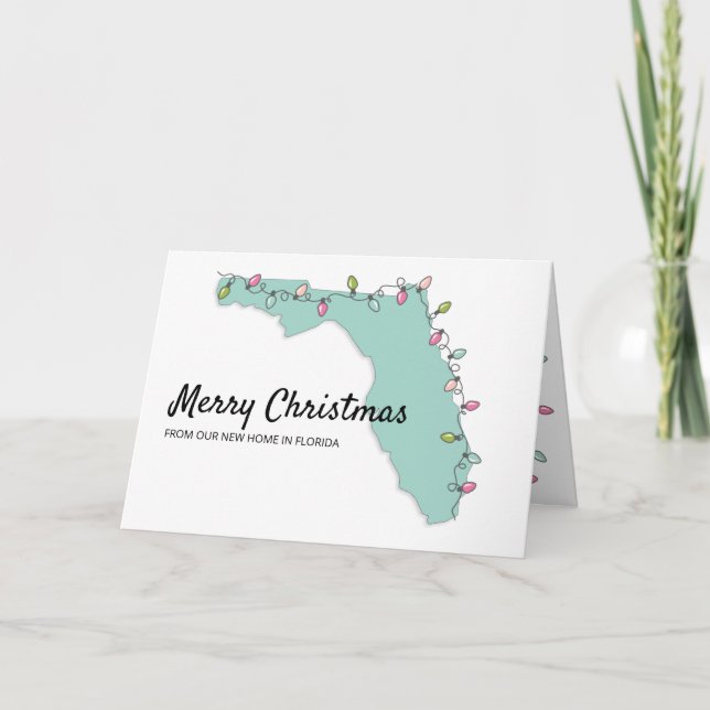 Nouvelle Accueil Floride Carte Lumières de Noël Dé (Devant)
