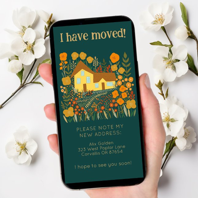 Nouvelle adresse Accueil Cute Farmhouse Carte sans (New Home Address Change We Have Moved Cute Rustic Farmhouse Tree-Free eCard Digital Announcement)