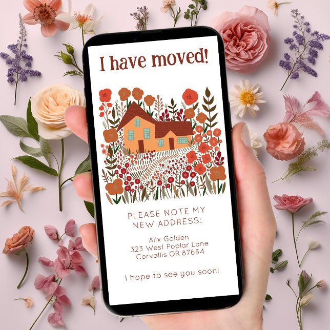 Nouvelle adresse Accueil Cute Farmhouse Carte sans (New Home Address Change We Have Moved Cute Rustic Farmhouse Tree-Free eCard Digital Announcement)