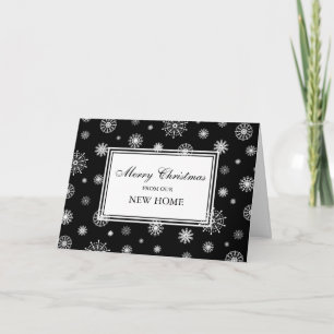 Nouvelle adresse Carte de Noël Black and White Sno
