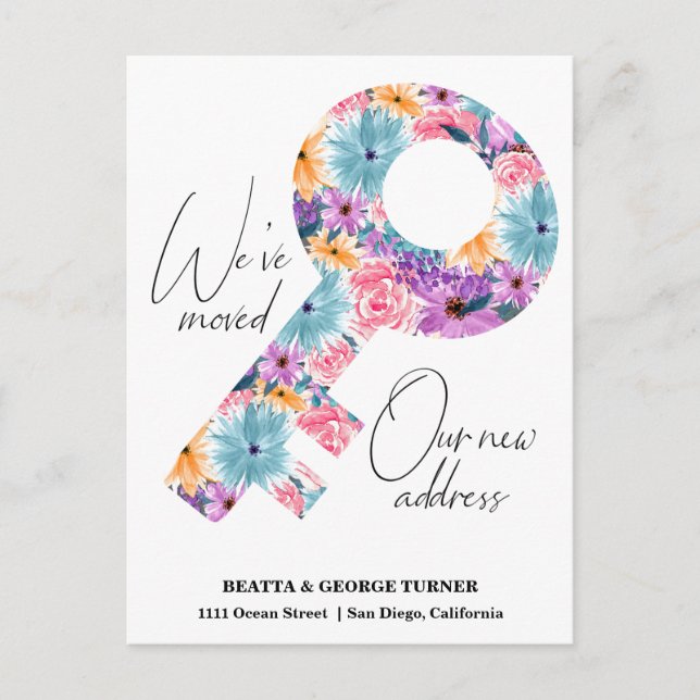 Nouvelle adresse de domicile, carte de annonce de  (Devant)