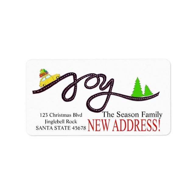 Nouvelle adresse étiquette de voiture de Noël (Devant)