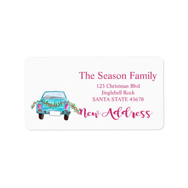Nouvelle adresse étiquette de voiture de Noël (Devant)