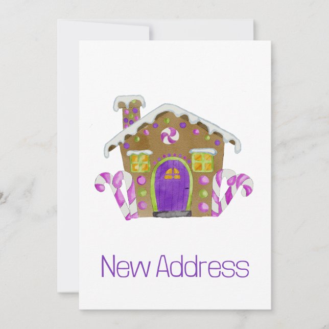 Nouvelle adresse Gingerbread House Invitation (Devant)